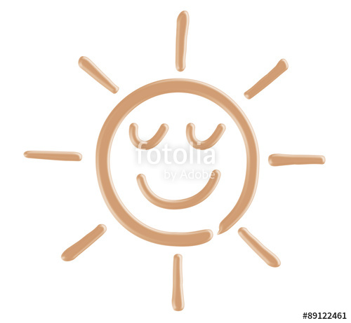 500x461 Drawing Sun Icon With Makeup Foundation Cream On Isolated