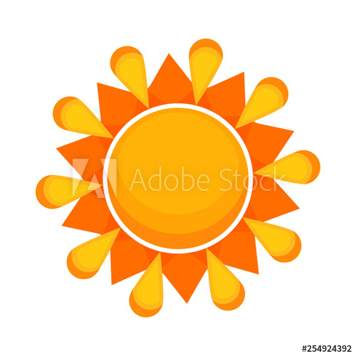 500x500 Bright Sun Drawing Flat Icon Decorative Element, Pattern, Design