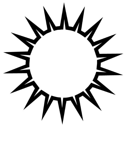 486x553 Sun Clipart Black And White Png