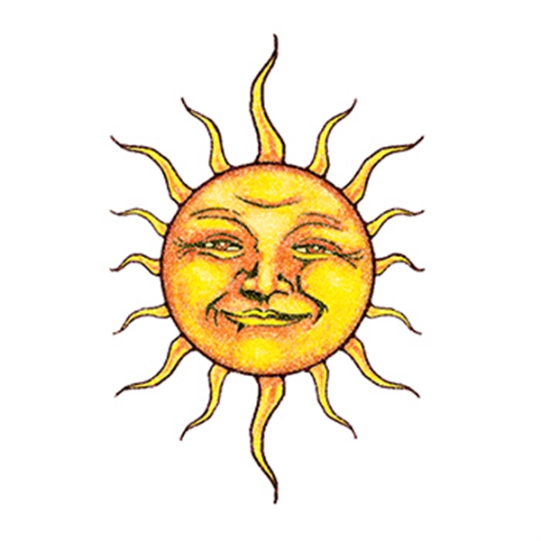 600x600 Glitter Sun Face Temporary Tattoo