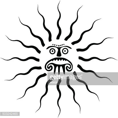 414x414 Sun Tattoo Illustration Premium Clipart