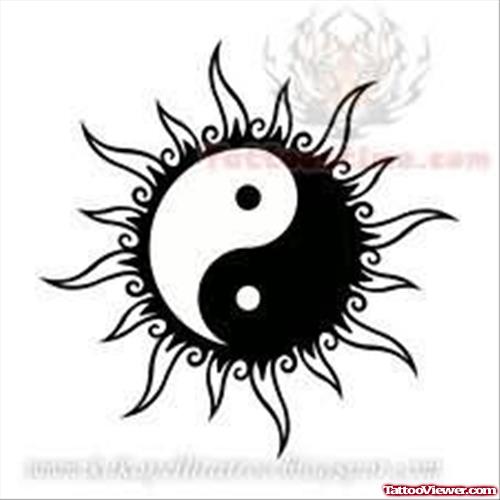 500x500 Ying Yang Sun Tattoo Design Tattoo