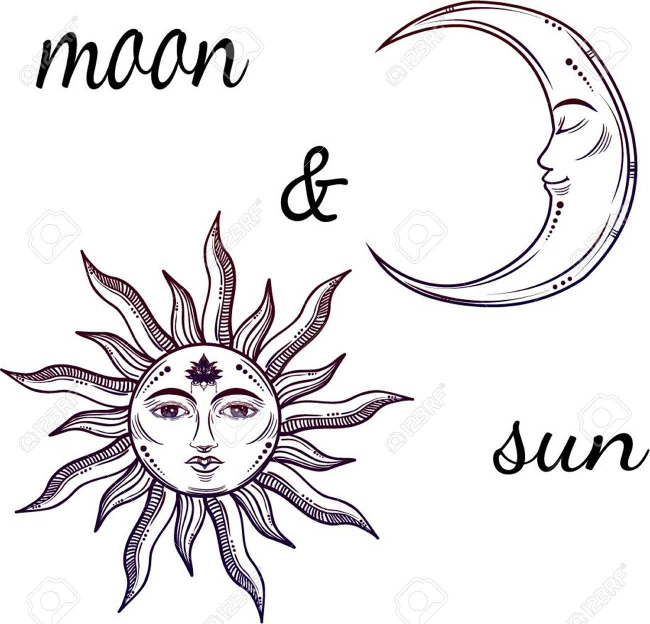 1300x1248 Stock Vector Unique Face Tattoos, Small Tattoos, Moon