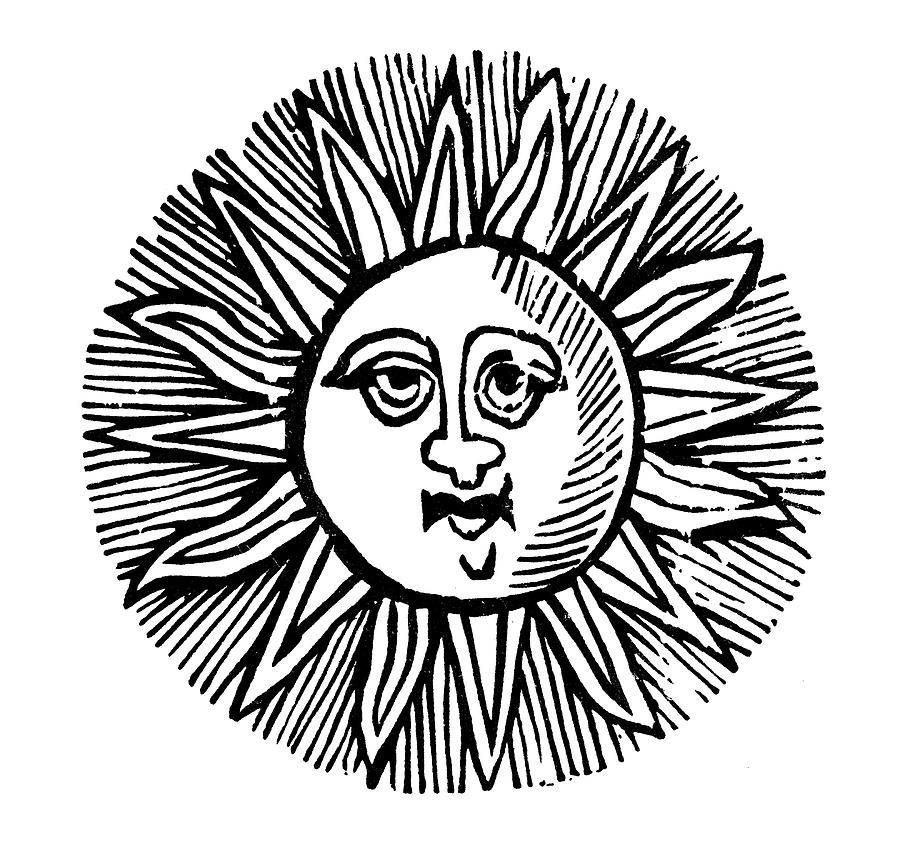 900x846 Sun Face, Decorative Painting