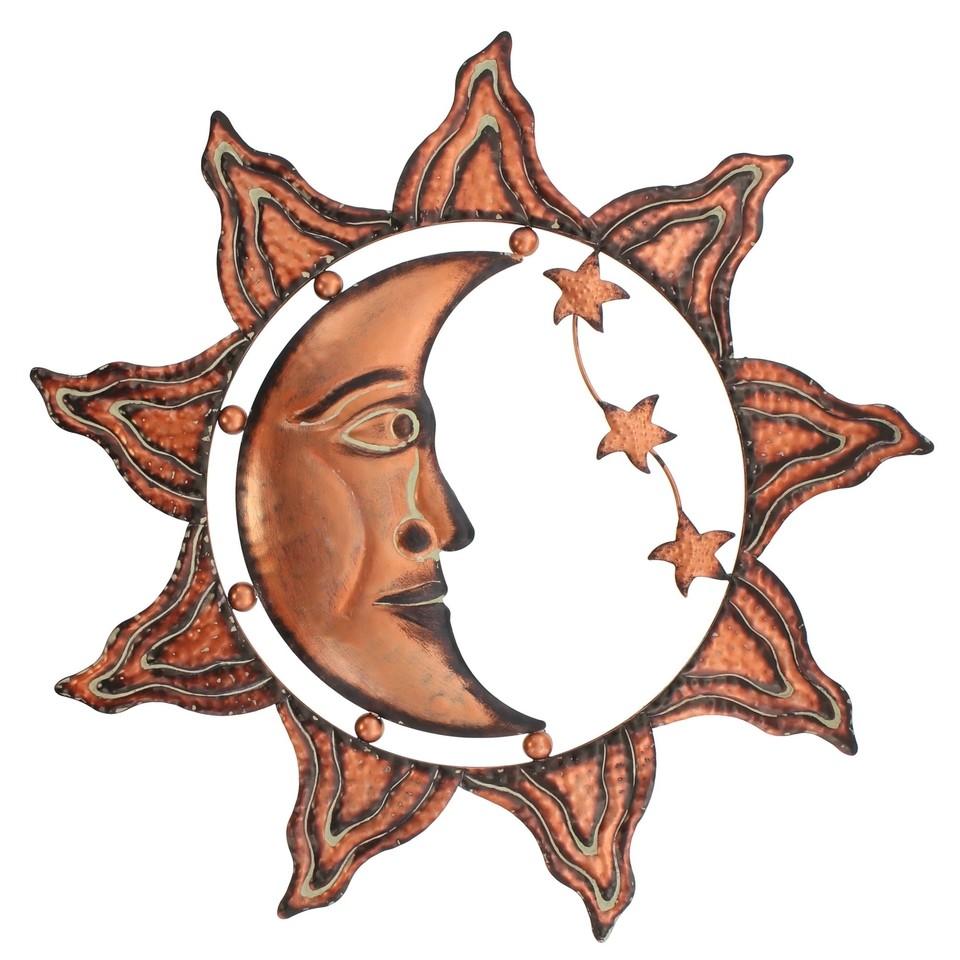 960x960 sun moon stars celestial face metal wall decor pier surplus