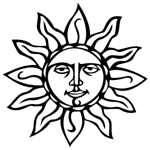 300x300 Sun With Face Sticker