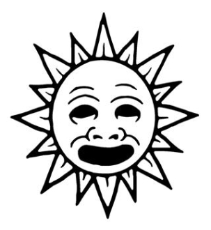 303x330 Sun With Face Decal Sticker
