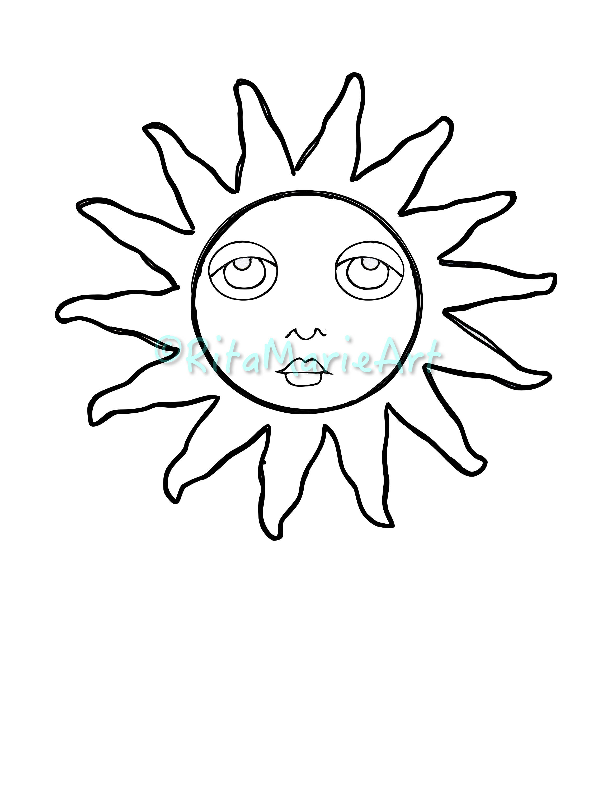 2318x3000 The Sun With Face Doodles Etsy