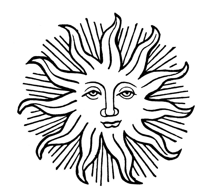 900x824 Decorative Sun Face Painting