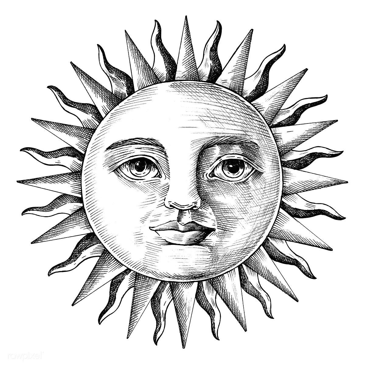 1200x1200 Hand Drawn Sun With Face Free Image