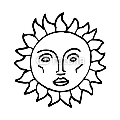 400x400 Line Drawing Cartoon Traditional Sun Face Buy Photos Ap Images