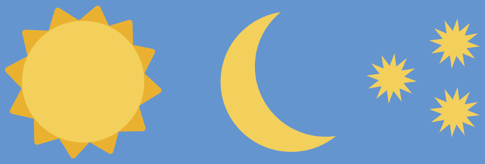 1600x544 Sun, Moon, And Stars