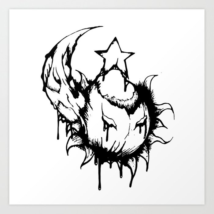 700x700 Sun Moon Stars Art Print