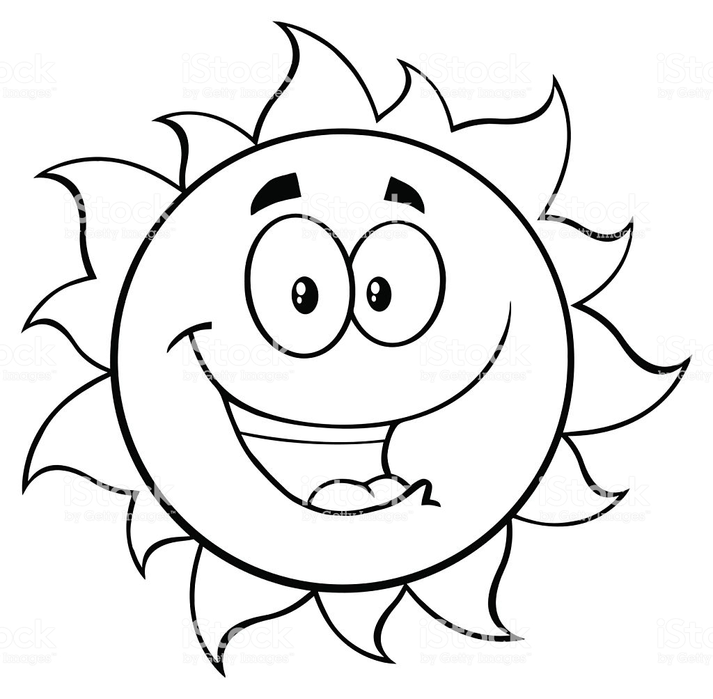 1024x1004 Sun Clipart Black And White Outline