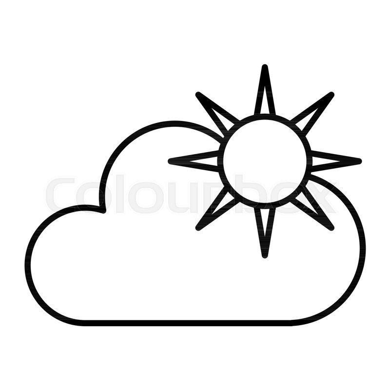 800x800 Sun And Cloud Thin Line Icon Weather Stock Vector Colourbox