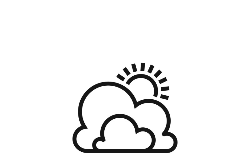 800x533 Weather Symbol Or Sun And Clouds Outline Vector Icon