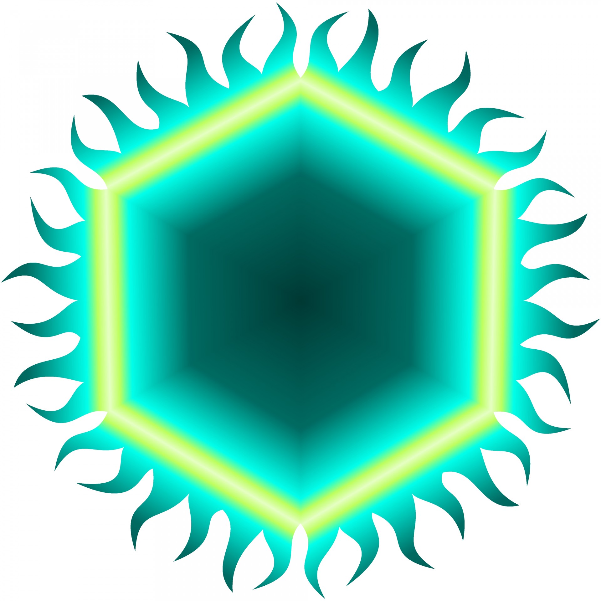 1920x1920 Green, Sun, Rays, Symbol, Shapes