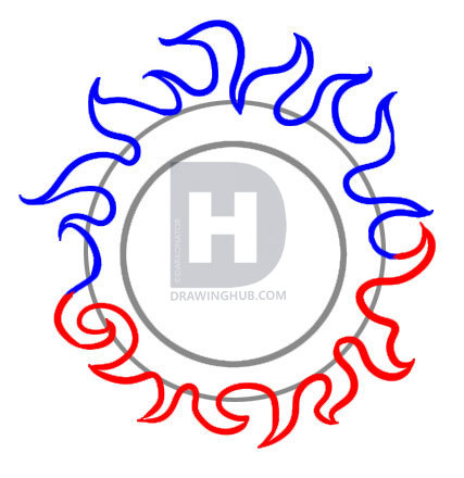 427x440 How To Draw A Sun, Step