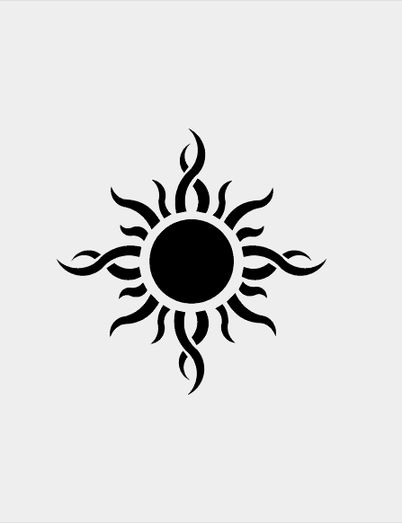 447x583 Simple Tribal Sun Tattoos Ideas And Designs