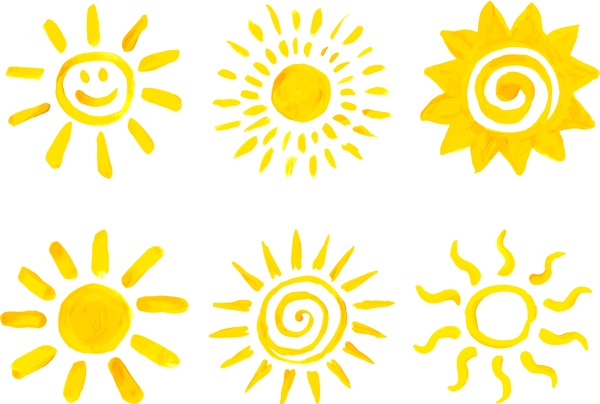 600x404 Free Download Set Of Hand Drawn Sun Icons Vector Illustration