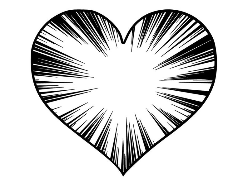 794x597 Racing Heart Love Motion Speed Lines Comic Book Sunburst Etsy