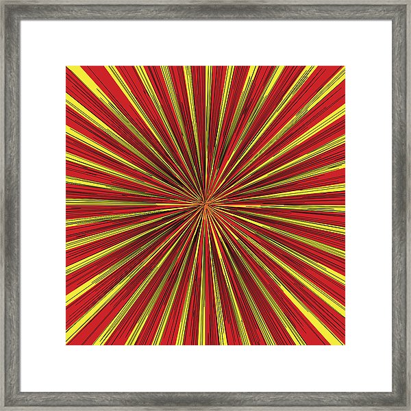 600x600 Sunburst Yellow Red Background Vector Illustration Framed Print