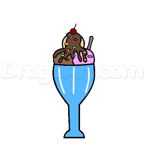 500x500 How To Draw A Sundae, Step