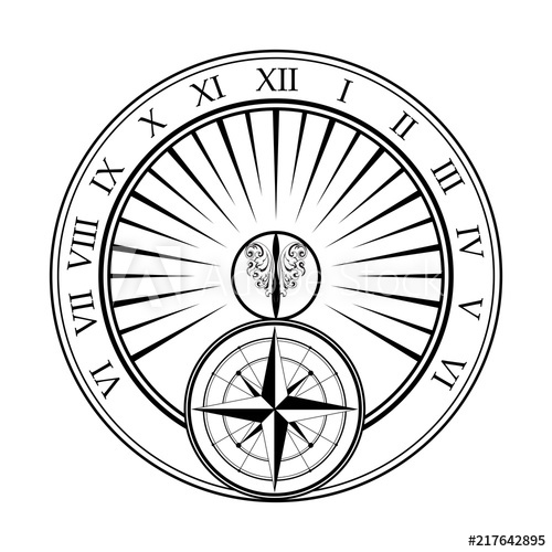 500x500 Sundial White With Windrose
