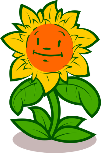 332x500 Happy Sunflower Vector Drawing