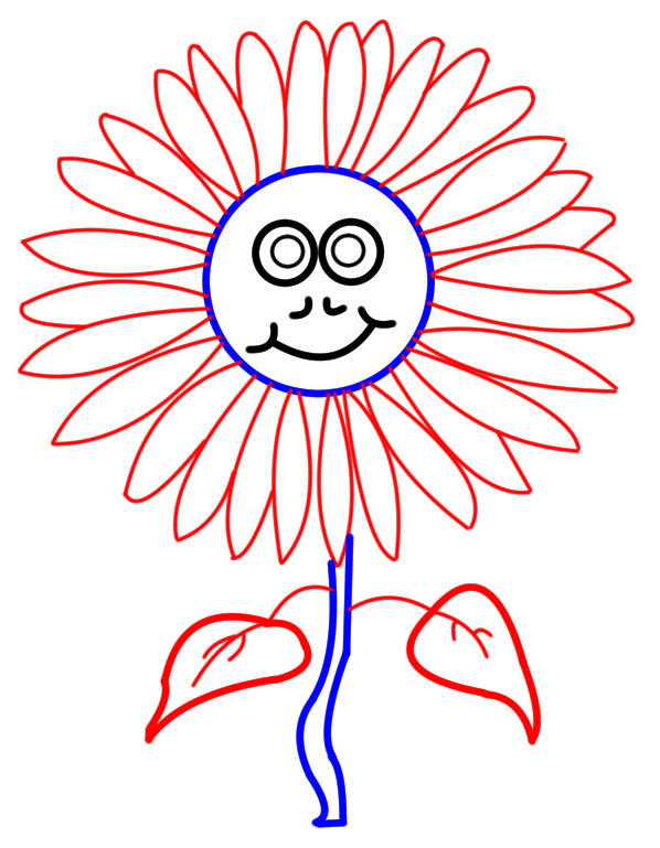 598x769 How To Draw Sunflower Cartoons