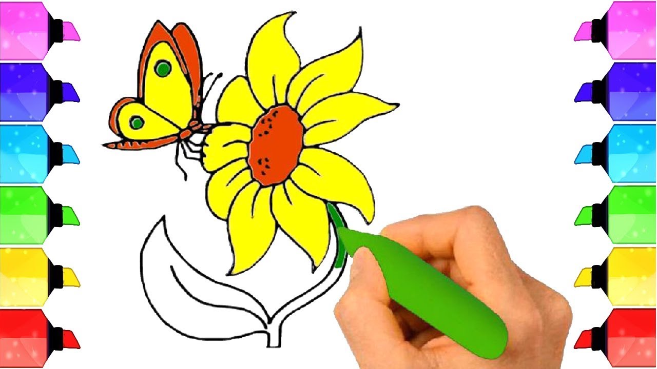 1280x720 How To Draw A Sunflower Easy