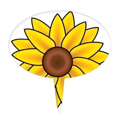 422x422 Yellow Sunflower Drawing Cake Topper Sunflower Template Cut Out