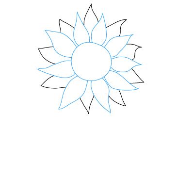 400x400 How To Draw A Sunflower Step