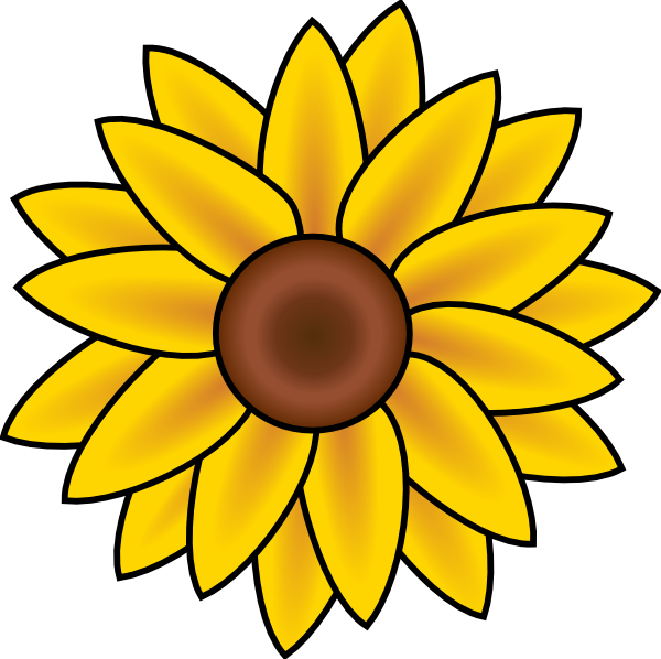 600x598 Free Printable Sunflower Stencils Sunflower Clip Art