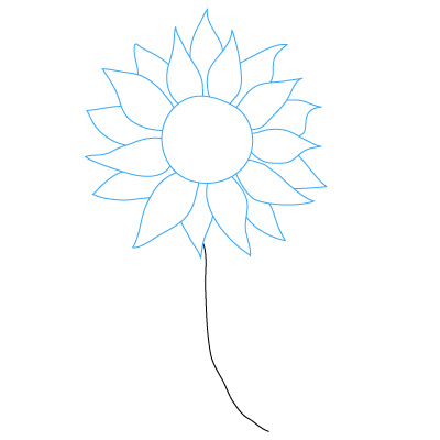 400x400 How To Draw A Easy Sunflower Step