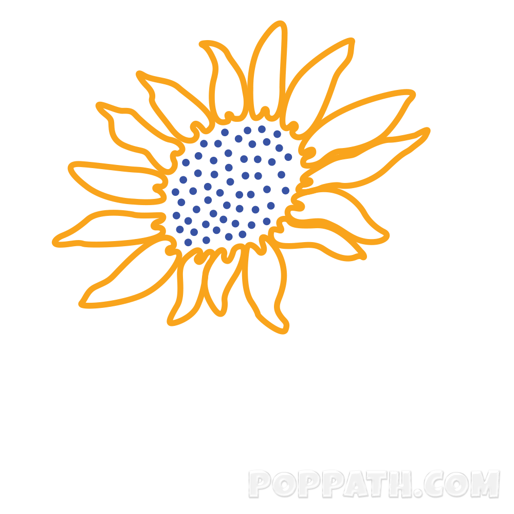 1000x1000 How To Draw A Sunflower Pop Path
