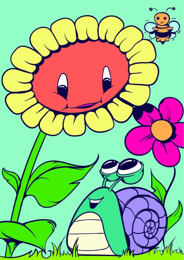 596x842 Learn How To Draw A Sunflower And A Snail