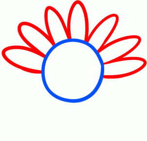 302x289 How To Draw How To Draw A Sunflower For Kids