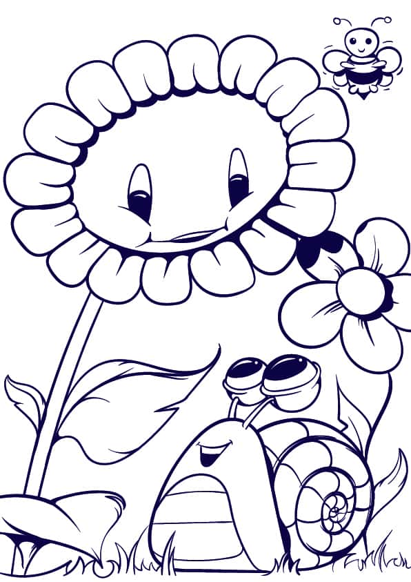 596x843 Learn How To Draw A Sunflower And A Snail
