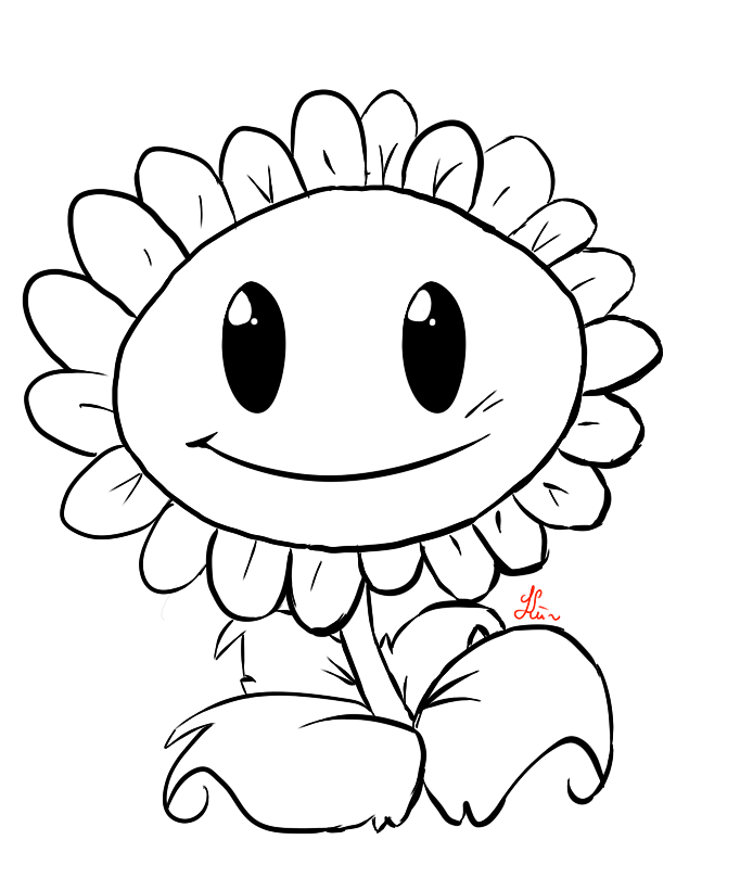 682x809 Sunflower Line Art Images