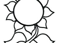 200x140 Sunflower Clipart Black And White Sunflower Outline Drawing