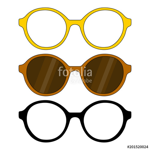 500x500 Set Of Glasses, Glasses Frames, Round Form, Sunglasses, Dark Brown