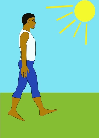 420x582 Man Walking Sunny Day Clip Art Free Vector In Open Office Drawing
