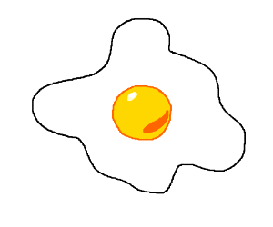300x250 Fried Egg, Sunny Side Up