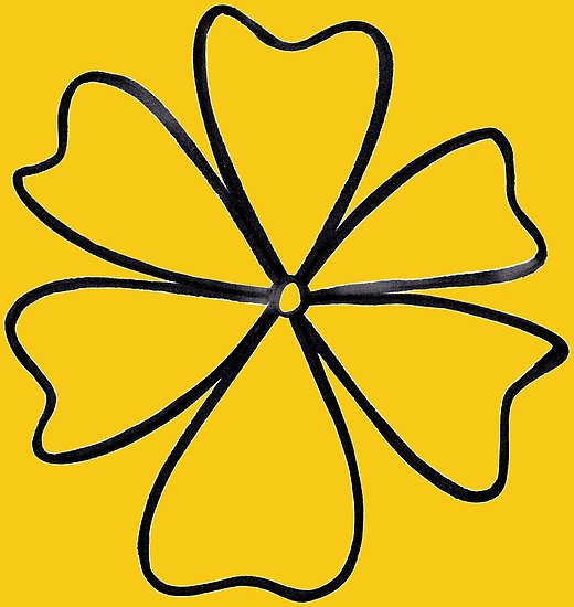 520x550 Flower Line Drawing Sunrise Yellow Posters
