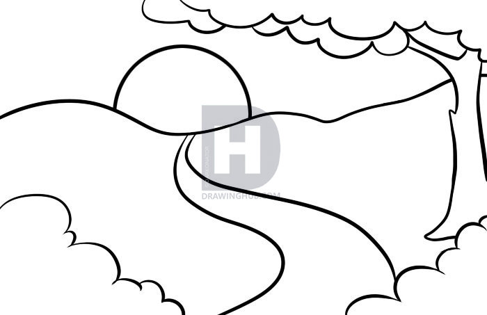 700x453 How To Draw A Sunrise, Step