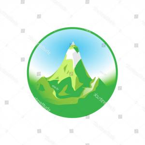 300x300 Snowy Mountain Sunrise Drawing Label Vector Clipart Orangiausa