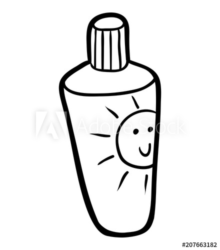 440x500 Coloring Book, Sunscreen Cream Tube