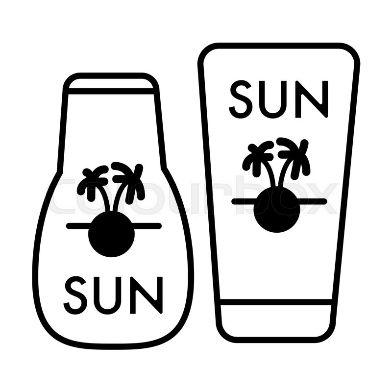800x800 Sunscreen Icon Outline Vector Stock Vector Colourbox