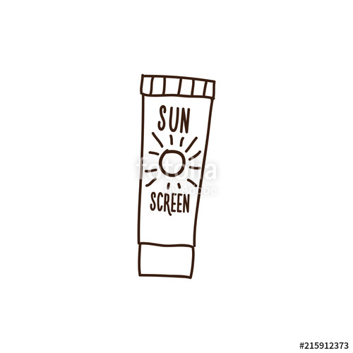 500x500 Sunscreen Sketch Vector Doodle Hand Drawn Illustration Icon